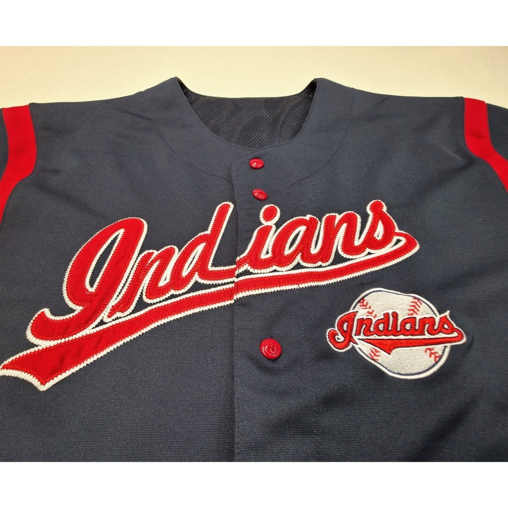 Cleveland Indians Baseball Jersey Mens‎ XL Button Up Dynasty Sewn Limited Use